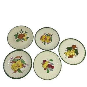 Blue Ridge Southern pottery plates 8.5” peaches pomegranate pear grapes